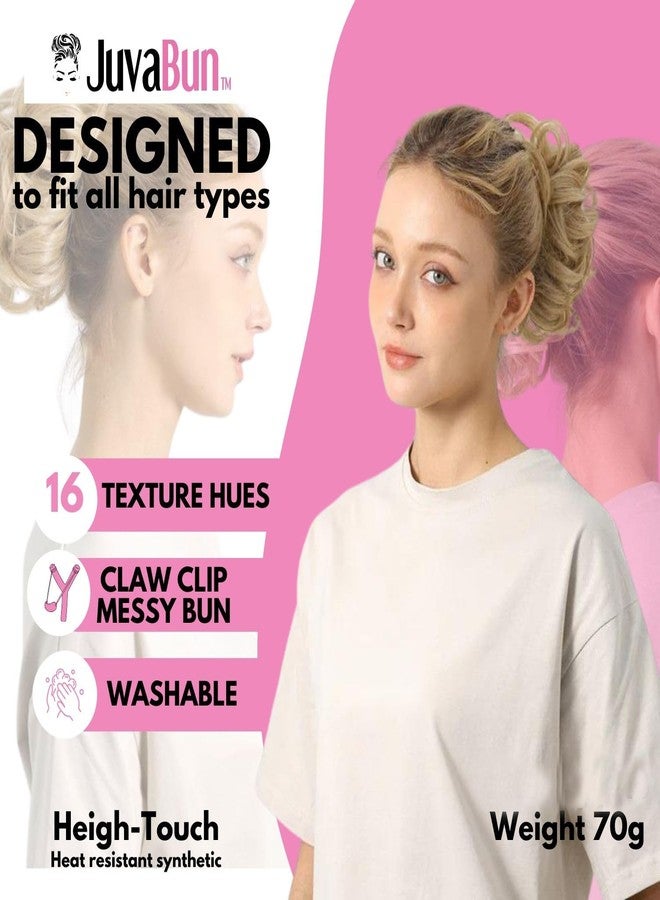 JuvaBun Claw Clip - Messy Bun Scrunchie | Dark Blonde Synthetic Wavy Curly Hair Bun Extension - Image 5