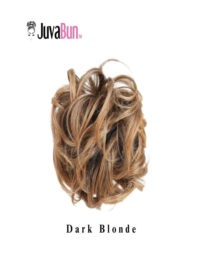 JuvaBun Claw Clip - Messy Bun Scrunchie | Dark Blonde Synthetic Wavy Curly Hair Bun Extension - Image 2