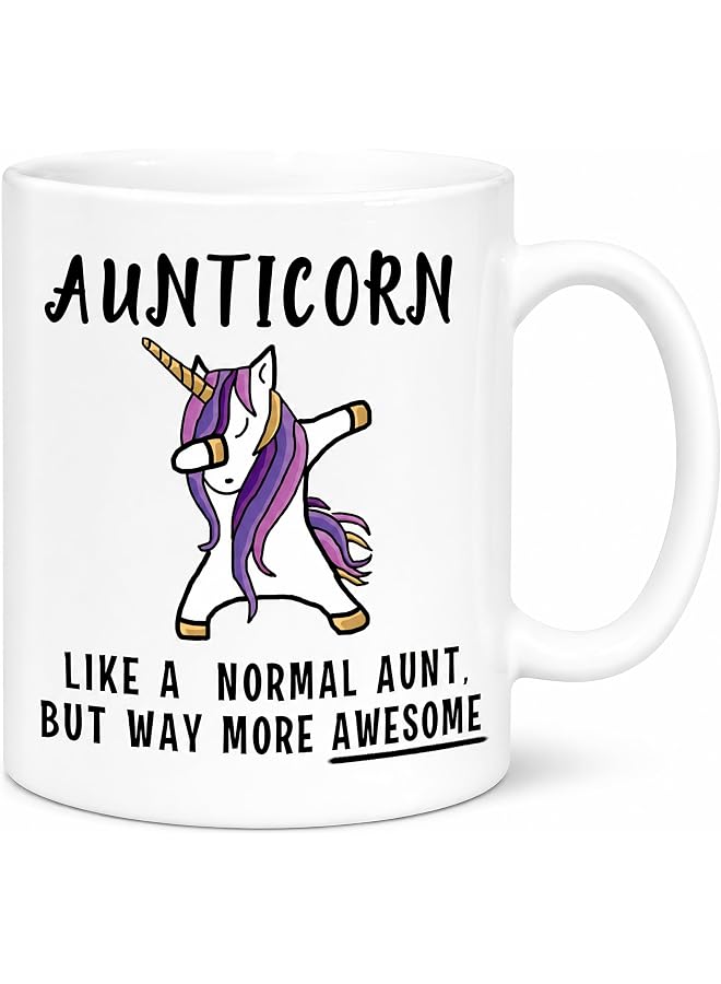 S-TOP Aunticorn Funny Aunt Coffee Mug Best Day Gift for Aunty Aunties Siblings Sisters from Niece Nephew Sister Uncle Mom Dad Novelty Gag Gift for Christmas Birthday Mug Tea Cup - Image 1