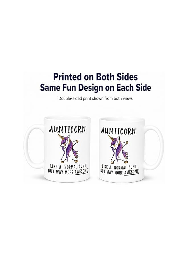 S-TOP Aunticorn Funny Aunt Coffee Mug Best Day Gift for Aunty Aunties Siblings Sisters from Niece Nephew Sister Uncle Mom Dad Novelty Gag Gift for Christmas Birthday Mug Tea Cup - Image 3