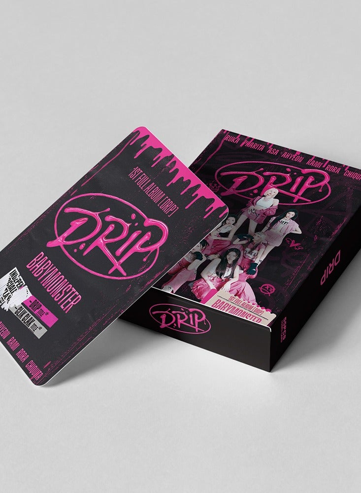 NIBEMINENT 55 قطعة بطاقات ليمو كيبوب BABYMONSTER DRIP لهواة الجمع هدايا للمعجبين - Image 3