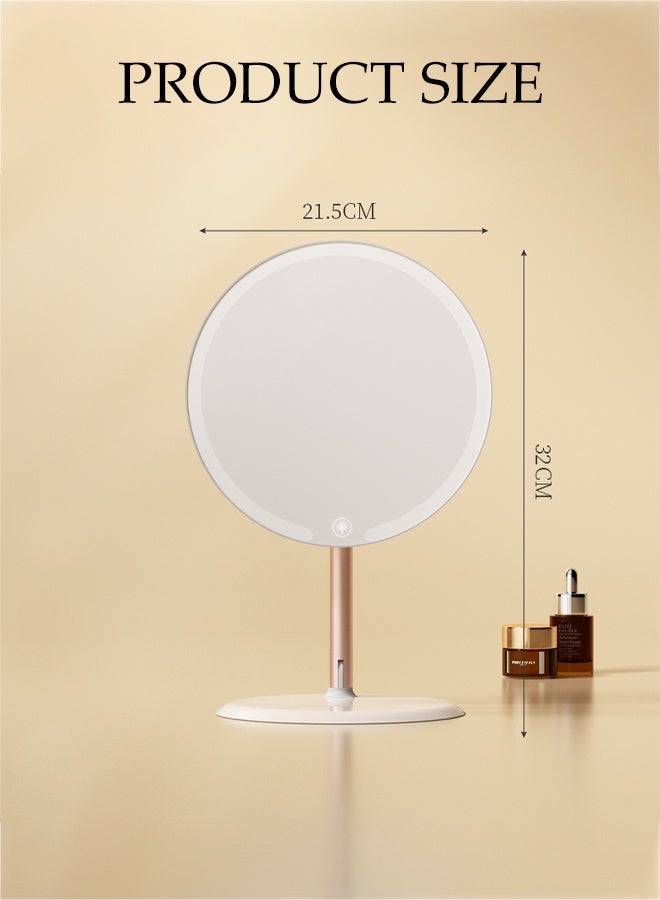 DUNISO Rechargeable Makeup Mirror Dual Axis Desktop Makeup Mirror with 3 Color Adjustable Lighting Dimming Smart Touch Sensor Portable Travel Mirror with Light Memory Function Table Desk Counter top Mirror Standing Mirror - Image 4