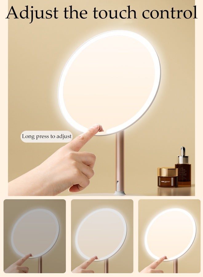 DUNISO Rechargeable Makeup Mirror Dual Axis Desktop Makeup Mirror with 3 Color Adjustable Lighting Dimming Smart Touch Sensor Portable Travel Mirror with Light Memory Function Table Desk Counter top Mirror Standing Mirror - Image 3