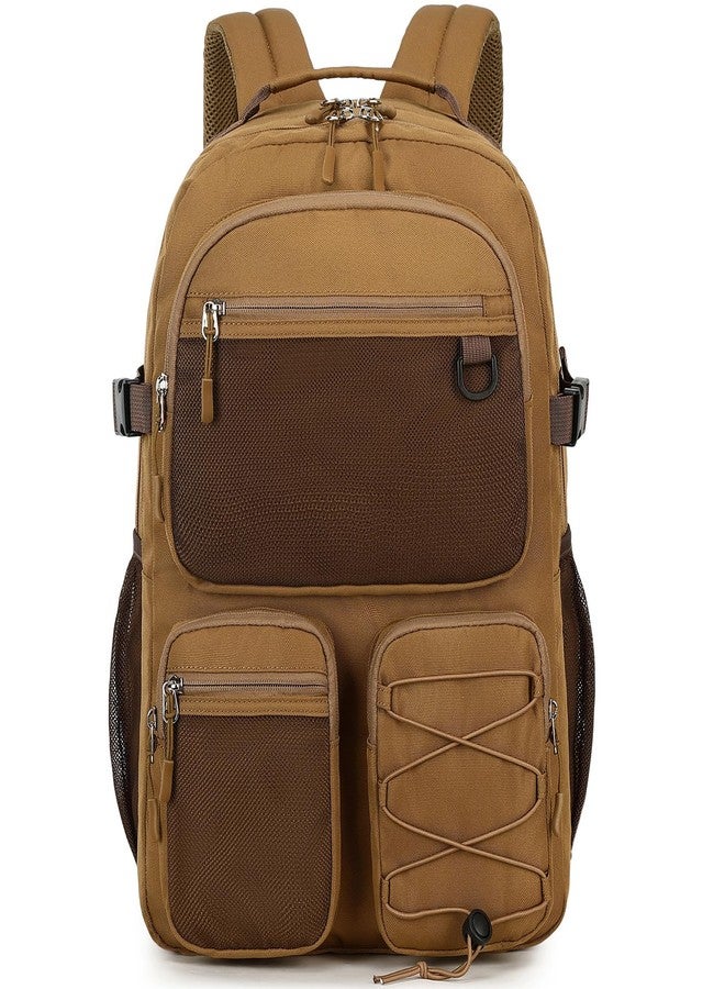 Lohol Water Resistant Daypack with Mulitiple Pockets for Travel Outdoor College, 15.6 inch Laptop Backpack for Men and Women, Brown, Large, Daypack Backpacks - Image 1