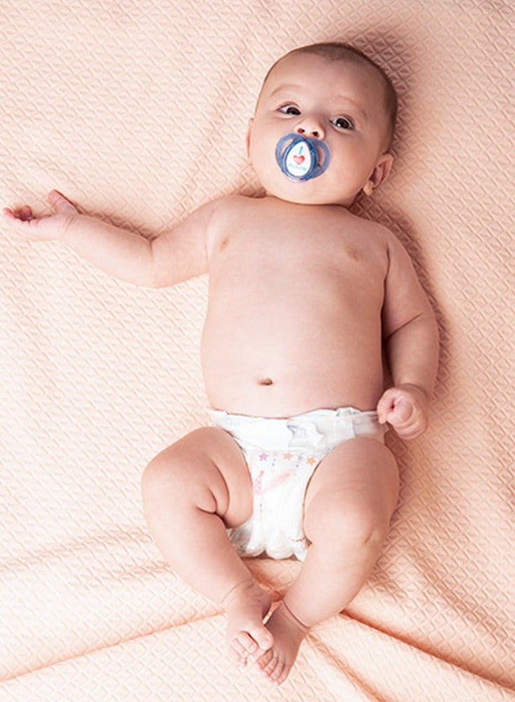 Umomy Soft Silicone Orthodontic Pacifier with Handle for Babies, BPA Free, Soothing Comfort, Infant Teething Relief, Symmetrical Shape, 6+ Months, Blue - Image 2