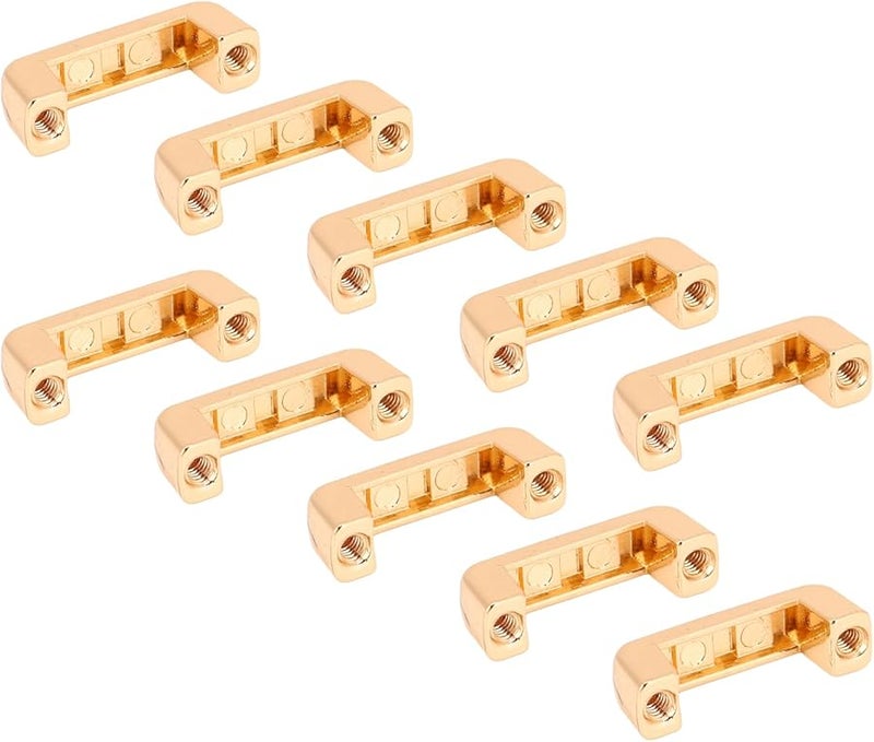 طقم مشبك جسر مقوس من سبيكة الزنك الذهبي 20 قطعة للحقائب الجلدية والأحزمة والملابس - Image 1