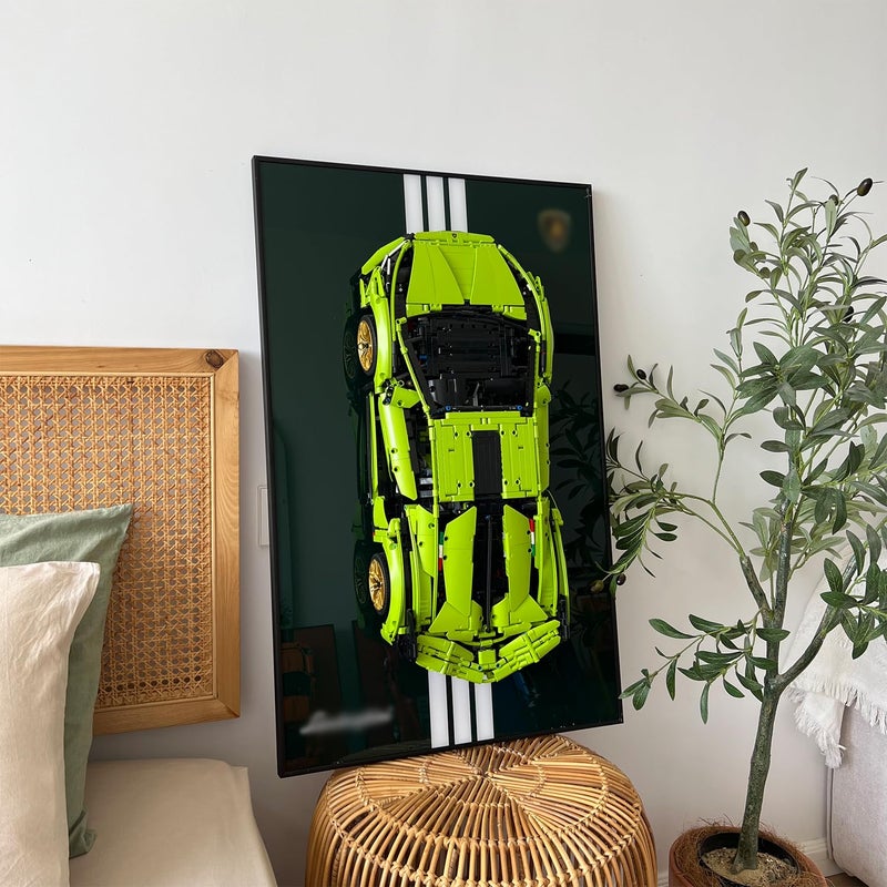 iLuane Display Wallboard for 42115 Building Set Adult Collectibles Wall Mount Home or Office Dcor Pinstriped No Car Included - Image 3