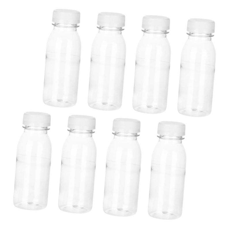 8 Pcs Transparent PET Plastic Juice Bottles Food Grade High Temperature Resistant - Image 2