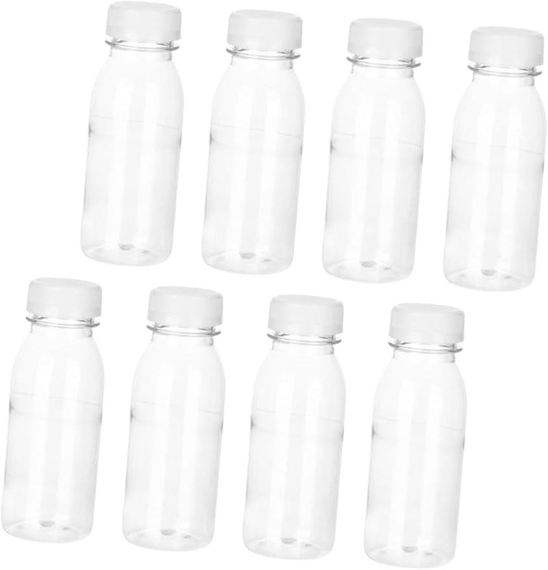8 Pcs Transparent PET Plastic Juice Bottles Food Grade High Temperature Resistant - Image 1