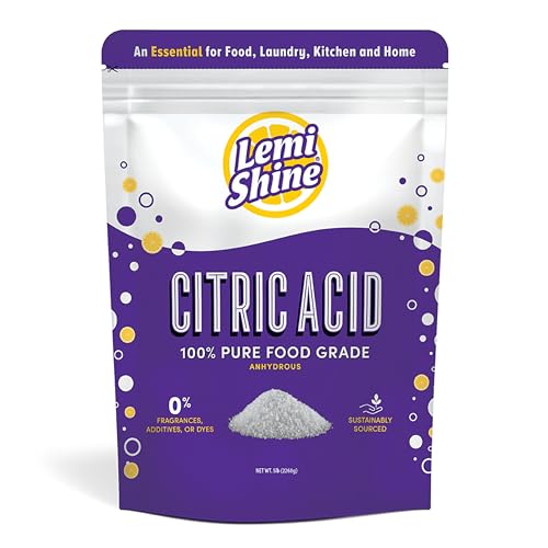 Lemi Shine 100% Citric Acid Powder 5 Pound Bag l Pure Food-Grade Flavor Enhancer & All-Natural Preservative | Fragrance Free Citric Acid for Bath Bombs, Cooking, & Canning - Image 1