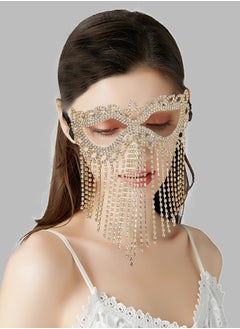 SYOSI Crystal Chain Mask, Rhinestone Cat Eye Fringe Masquerade, Rhinestone Fringe Masquerade Mask Chain, 1920s Masks for Masquerade Proms, Hallowmas Party, Photo Shoot  - Image 2