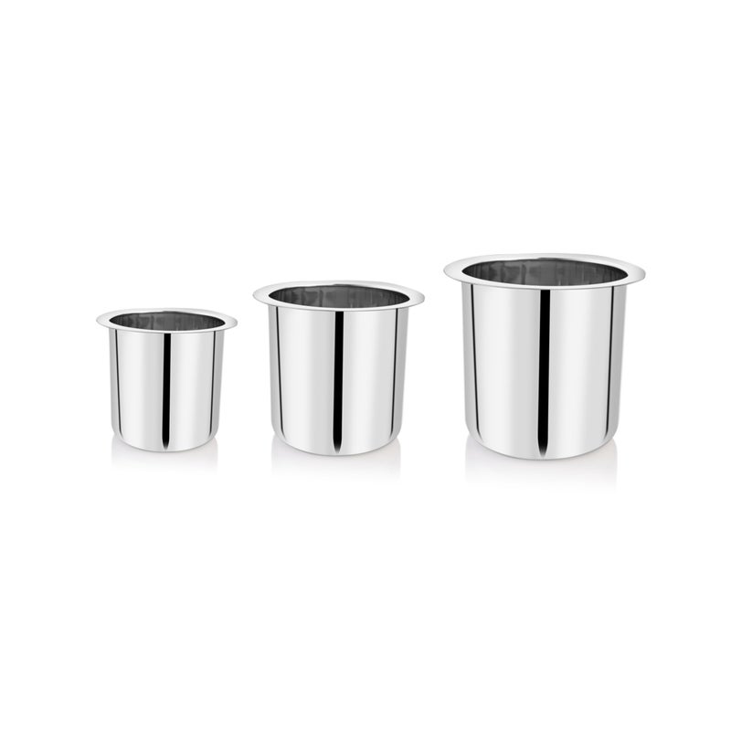 Embassy Stainless Steel Deep Tope/Kolga/Patila | Set of 3 | 900, 1000, 1400 ml | Induction Friendly | Durable | Ideal for Boiling, Steaming & Cooking - Image 1