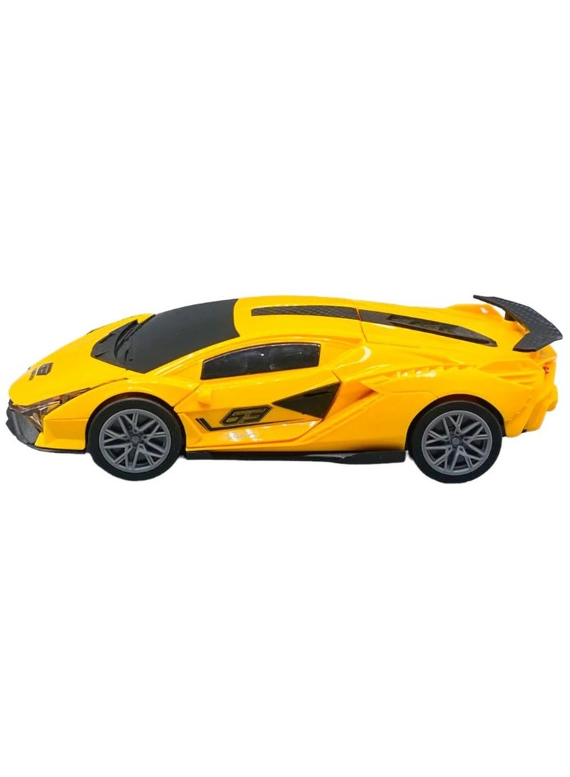Toy Box Remote Control Car Electric Chargeable Sport Racing Hobby Toy Lamborghini Model Vehicle for Boy Girl Birthday Gift - Yellow - Image 3