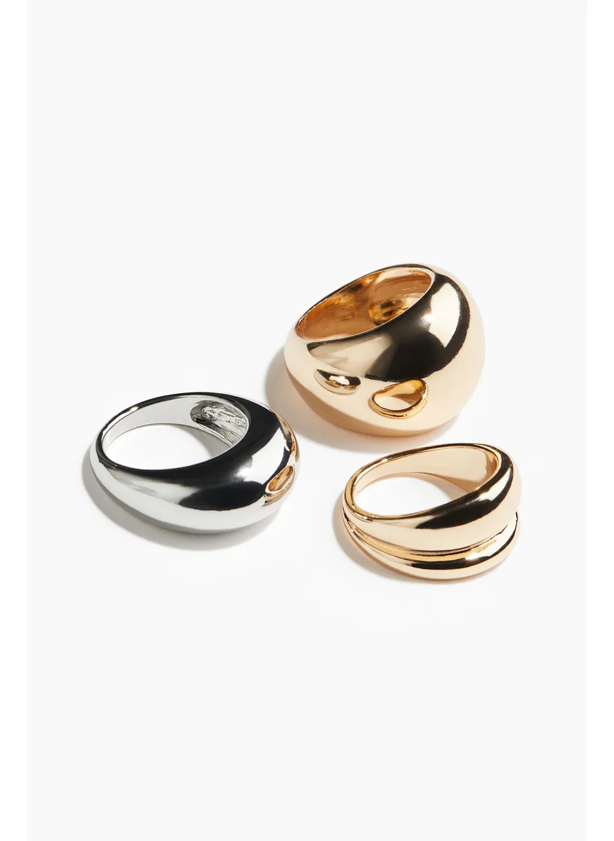 H&M 3-Pack Chunky Rings