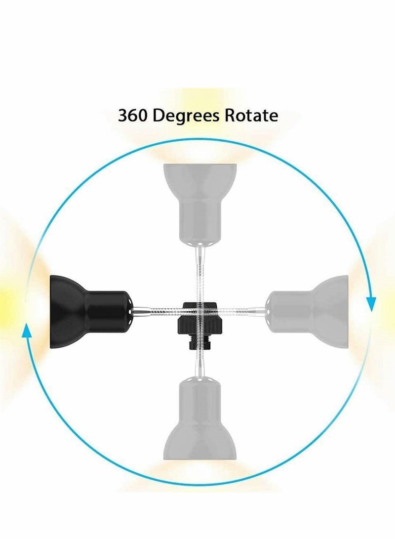 KASTWAVE Aquarium Light, 25W Tortoise Heat Lamp, Heat Light for Reptile Pets, 360° Adjustable Aquarium Heating Light, E27 Clamp-on Pet Heating Emitter for Reptiles, Amphibians, Lizards, Turtle, Snakes - Image 5