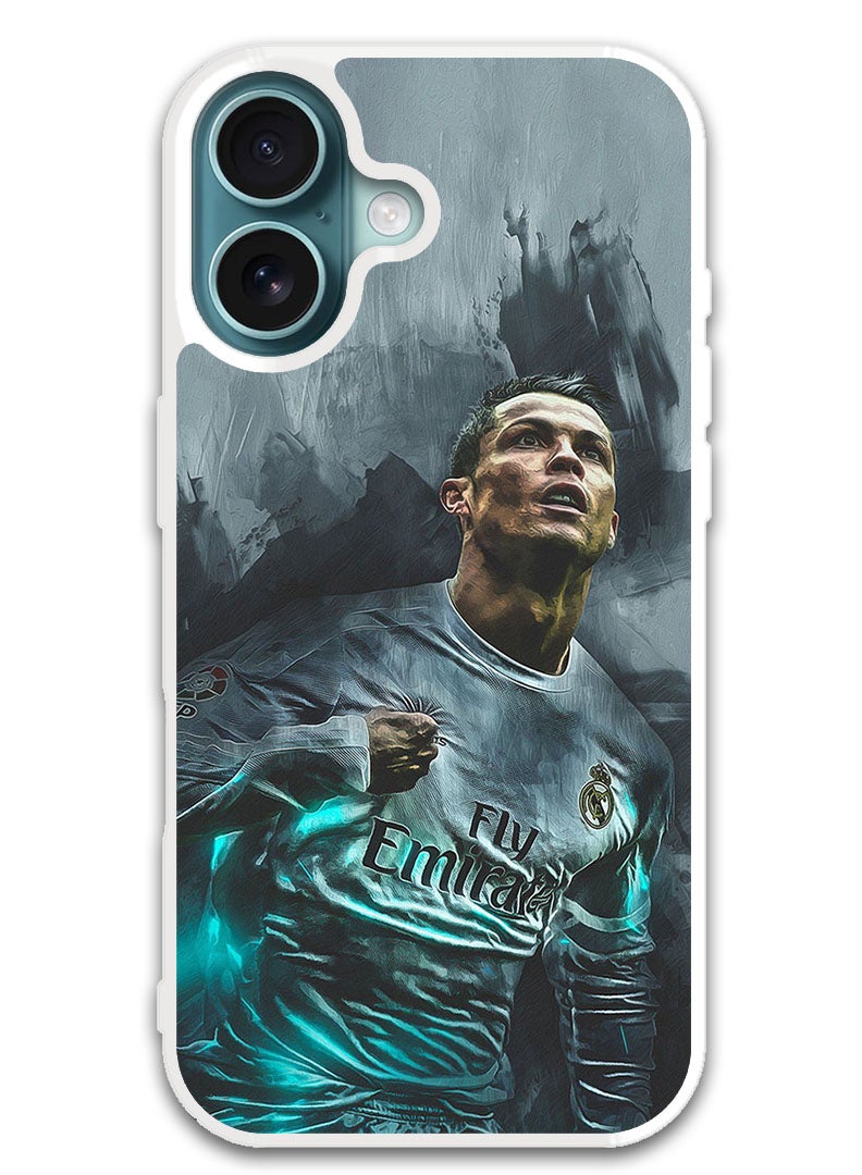 Theodor Protective Case Cover For APPLE IPHONE 16 Plus Cristiano Ronaldo (4) (White Bumper) - Image 1