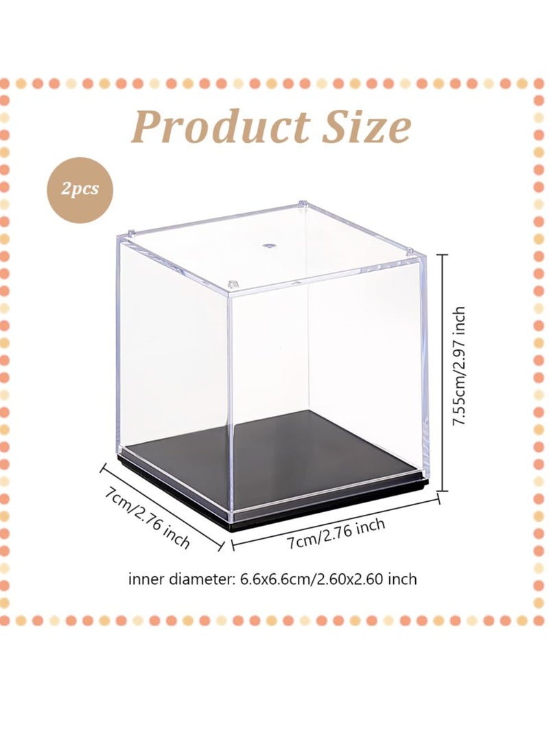 Excefore 2 Pack Minifigure Display Case, Dustproof Acrylic Minifigure Display Cases, Suitable for Collection Models Minifigures, Bricks Blocks Toys (5*5*5cm)  - Image 2