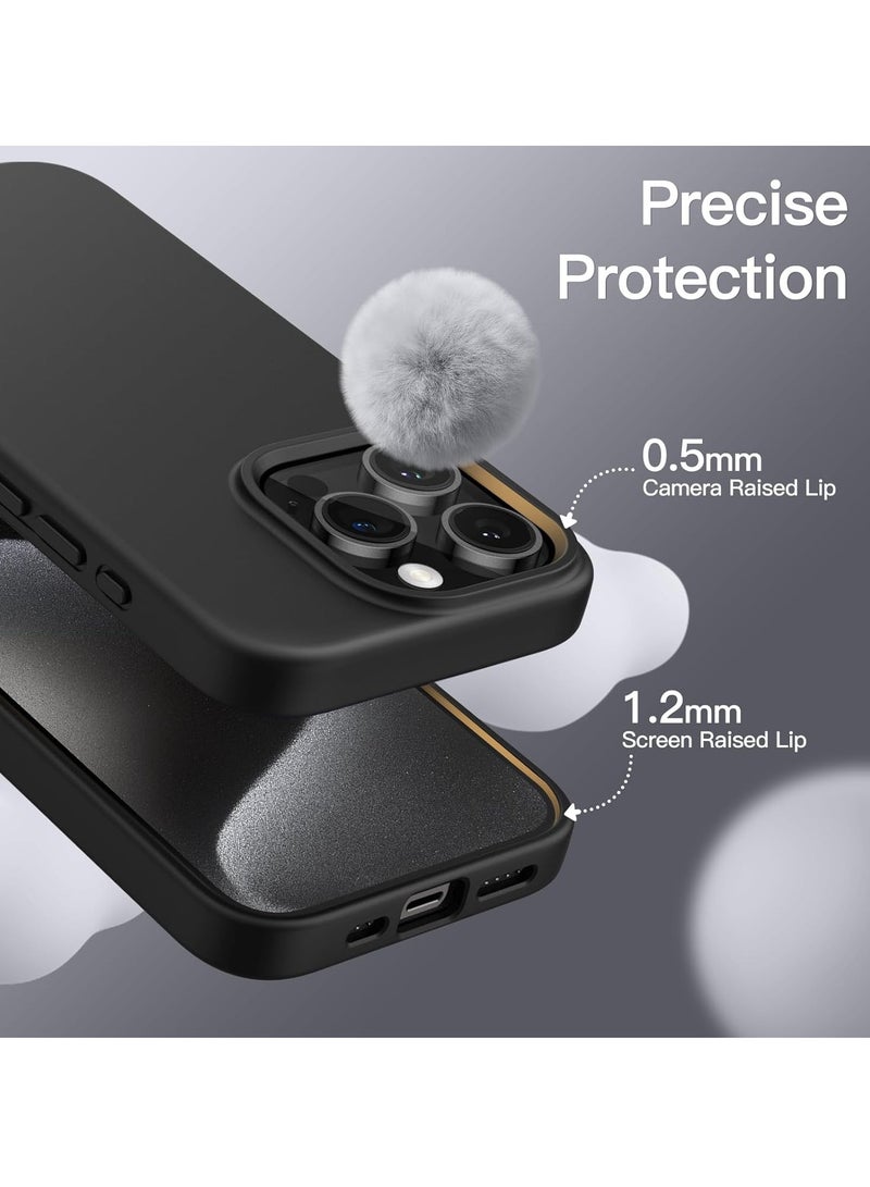 DUSALA iPhone 15 Pro Case, Liquid Silicone Phone Case for iPhone 15 Pro 6.1 Inch, Colorful Silky-Soft Protective Cover (Black) - Image 3