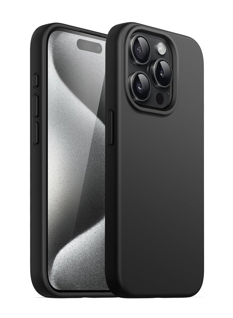 DUSALA iPhone 15 Pro Case, Liquid Silicone Phone Case for iPhone 15 Pro 6.1 Inch, Colorful Silky-Soft Protective Cover (Black) - Image 1