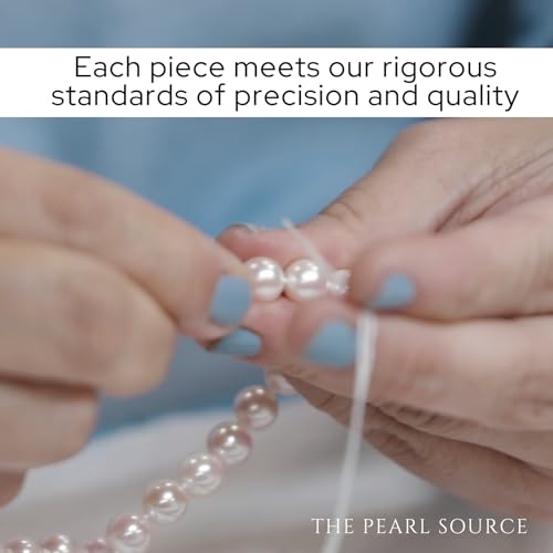 The Pearl Source White Freshwater Pearl Bracelet for Women - Cultured Pearl Bracelet with 14k Gold Plated Clasp with Genuine Cultured Pearls, 7.0-7.5mm Pearl Gifts for Anniversary - Image 4