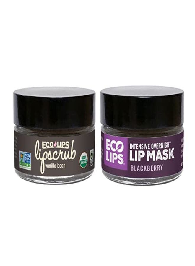 Eco Lips Vanilla Bean Lip Sugar Scrub & Blackberry Intensive Overnight Lip Repair Mask Duo 100% Organic Lip Care Treatment With Organic Sugar And Coconut Oil Gently Exfoliate Polish & Repair Dry Flaky Lips 100% Edible - Image 2