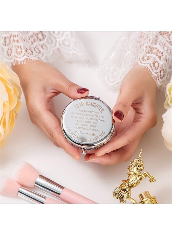 sedmart Daughter Gifts from Mom and Dad,Christmas Birthday Gift for Daughter Adult or Girls,Mother Daughter Gifts Compact Mirror - Image 2