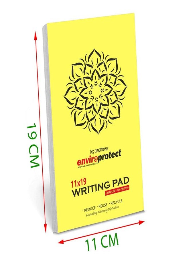 PG Creations Long Memo Size, Pack of 4 Pads, Pocket Unruled Writing Notepads, 100 Sheets per Pad, 70 Gsm Blank Plain Paper Pad for Note-Taking, Office, Home & Students, 11x19 cm, White - Image 3