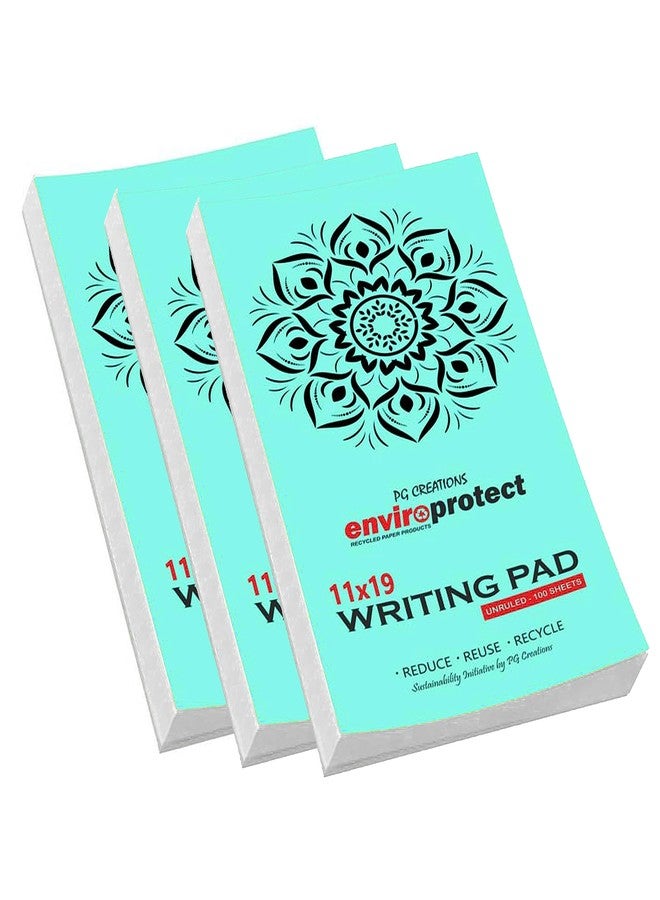 PG Creations Long Memo Size, Pack of 4 Pads, Pocket Unruled Writing Notepads, 100 Sheets per Pad, 70 Gsm Blank Plain Paper Pad for Note-Taking, Office, Home & Students, 11x19 cm, White - Image 2