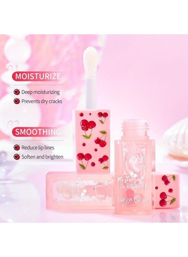 Gege Bear Nourishing Cherry Lip Set - Moisturizing Lip Oil and Balm for Glossy Lips, (2 count) - Image 3