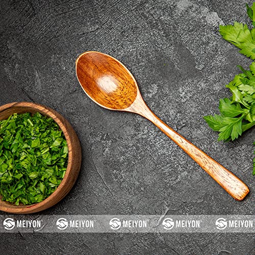 Meiyon Wooden Spoons for Cooking ,Non stick spatula utensil Set Non-stick cookware, Pan Kitchen Tool Wooden Spoons and Wooden spatula for cooking salad fork, Kitchen Utensils -6pcs - Image 5