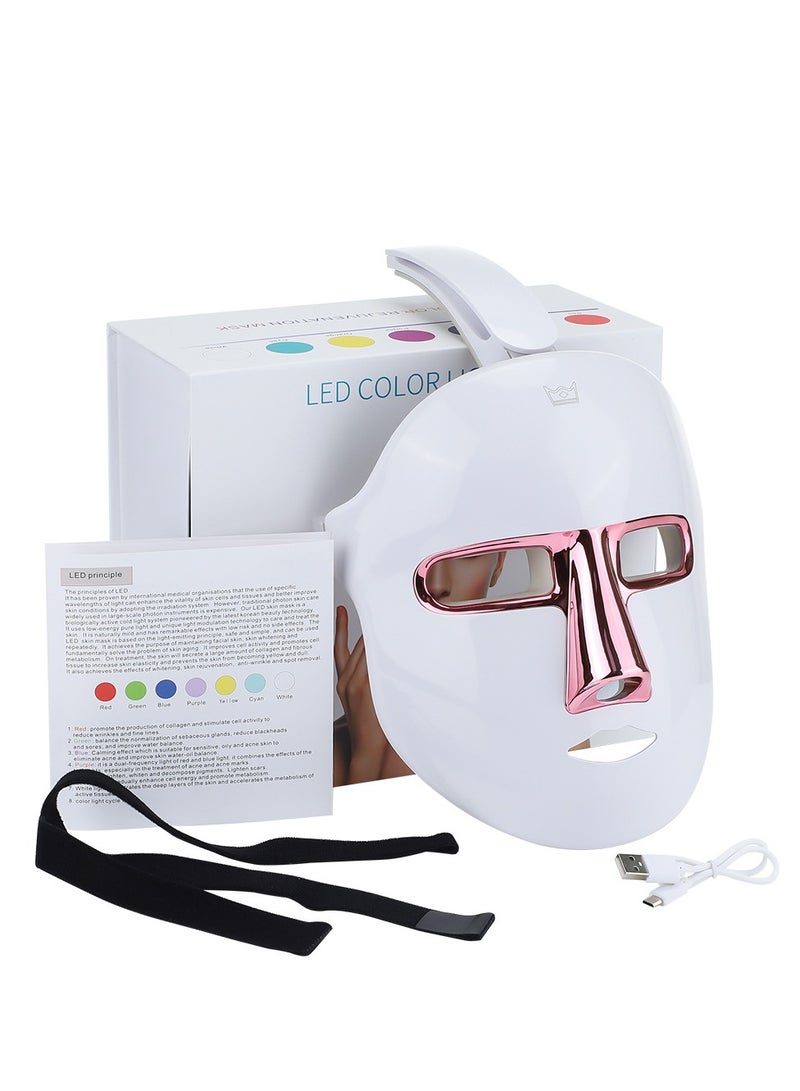 Loquat Photon skin rejuvenation beauty mask LED seven-color light facial beauty instrument, same style as beauty salon, reusable - Image 1