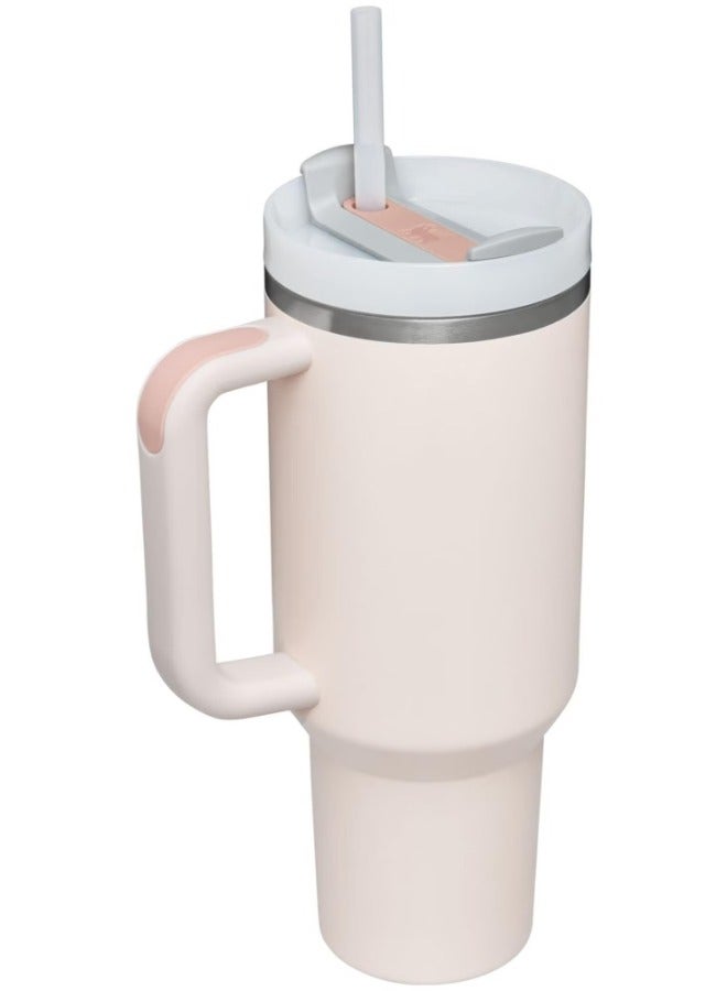 Quencher H2.0 FlowState Stainless Steel Vacuum Insulated Tumbler with Lid and Straw for Water, Iced Tea or Coffee, Smoothie and More, Rose Quartz, 40 oz - Image 2