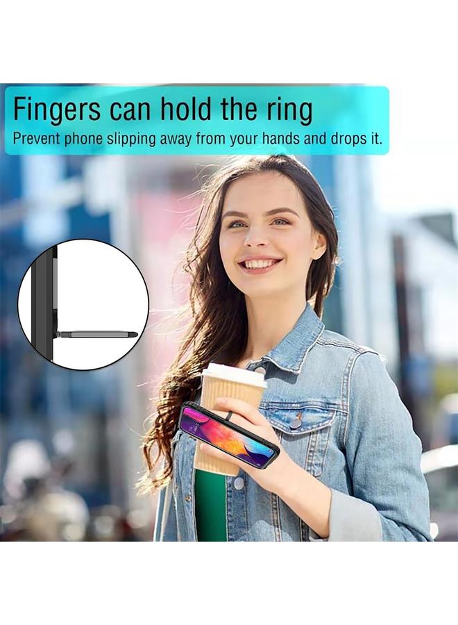 S-TOP Case For Galaxy A90 5G Carbon Fiber Protective Case with 360 Degree Rotating Ring Holder - Image 4