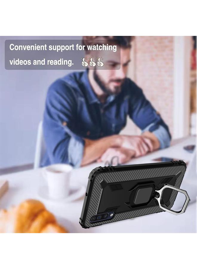 S-TOP Case For Galaxy A90 5G Carbon Fiber Protective Case with 360 Degree Rotating Ring Holder - Image 5