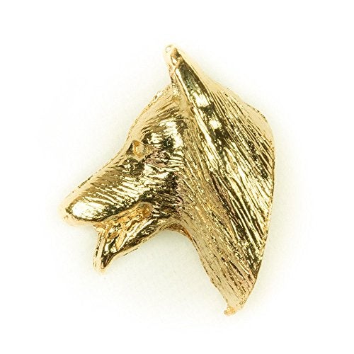 DOG ARTS JP Belgian Shepherd Made in U.K Artistic Style Dog Clutch Lapel Pin Collection 22ct Gold Plated - Image 1