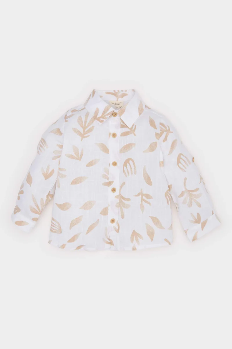 DeFacto Baby Boy Shirt Collar Printed Flamy Poplin Shirt