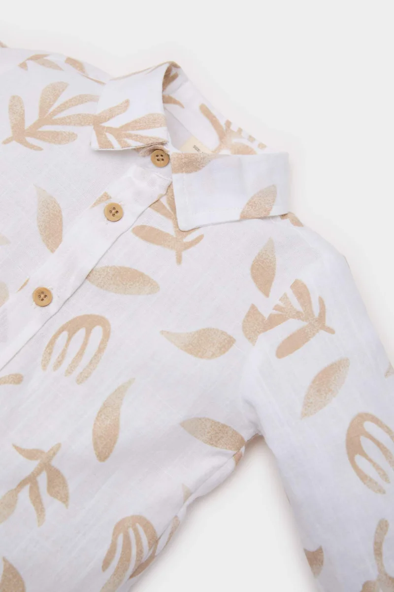 DeFacto Baby Boy Shirt Collar Printed Flamy Poplin Shirt