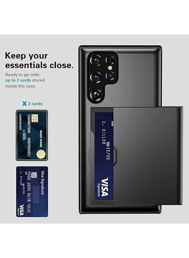 general For Samsung Galaxy S24 Ultra 5G Phone Case with Tempered Glass Screen Protector and Credit Card Holder Wallet Cover Compatible S24Ultra  - Image 3