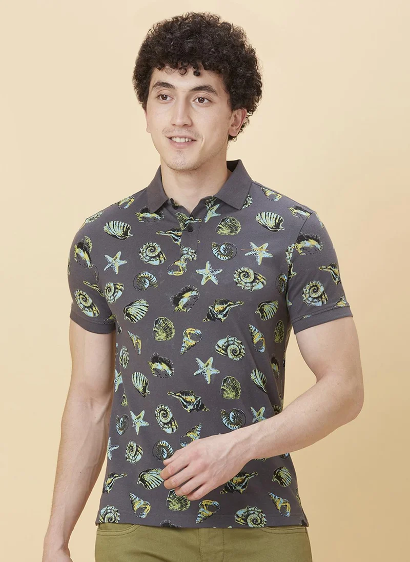 Being Human Conversational Printed Polo Collar Pure Cotton T-shirt