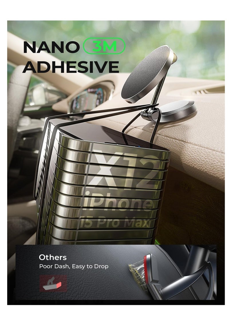 SYOSI Wireless Car Charger Magnetic Phone Holder Mount, Magsafe Car Mount Charger [15W PRO], Automobile Dashboard Car Phone Holder Fits iPhone 15 Pro Plus Max 14 13 12 MagSafe Case - Image 4