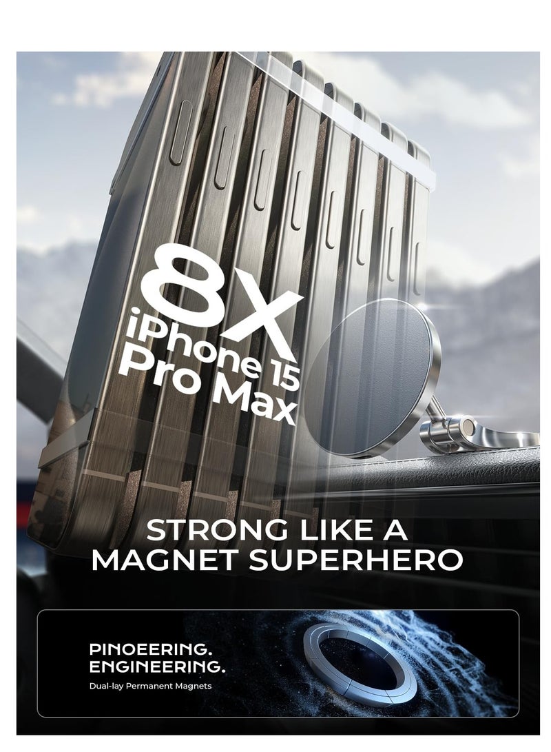 SYOSI Wireless Car Charger Magnetic Phone Holder Mount, Magsafe Car Mount Charger [15W PRO], Automobile Dashboard Car Phone Holder Fits iPhone 15 Pro Plus Max 14 13 12 MagSafe Case - Image 3