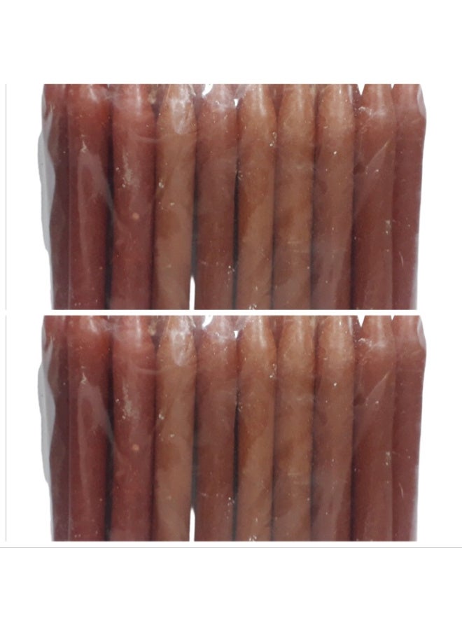 Lighting candles - brown - unscented - 9 cm long, 12 mm diameter - for birthdays, events and emergencies - bag contains 25 candles (offer 2 bags = 50 candles)
