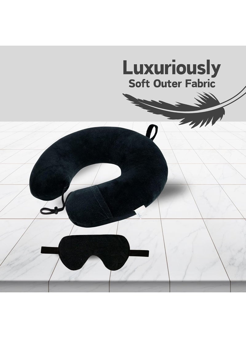Funku Fashion Funku Fashion U Shape Traveling Neck Pillow Headrest Multipurpose Neck Rest Pillow with Eye mask Combo Pack of Black and Grey Made Fibre  - Image 3