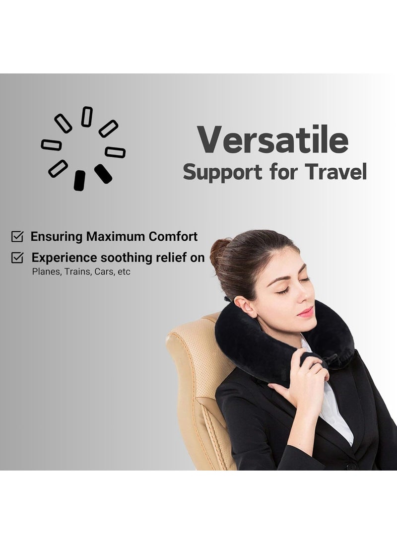 Funku Fashion Funku Fashion U Shape Traveling Neck Pillow Headrest Multipurpose Neck Rest Pillow with Eye mask Combo Pack of Black and Grey Made Fibre  - Image 5