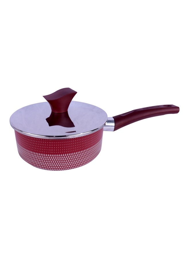 وعاء طهي مزودة بمقبض طويل من مجموعة مونديال أحمر/فضي 22x8سم - Image 1