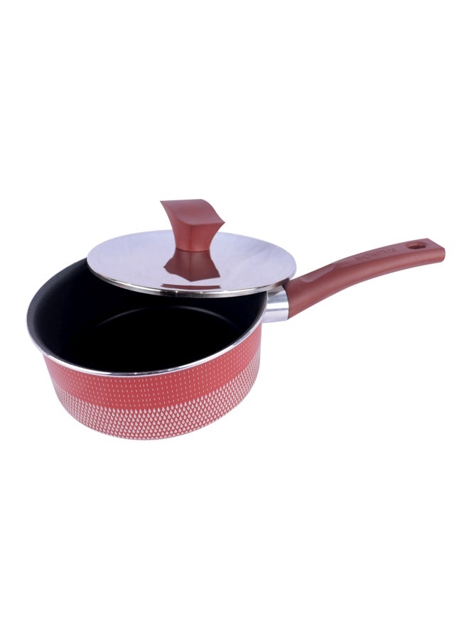 وعاء طهي مزودة بمقبض طويل من مجموعة مونديال أحمر/فضي 22x8سم - Image 2