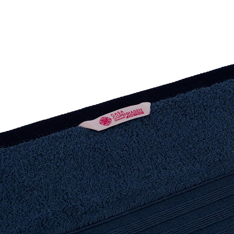 Casa Copenhagen - Egyptian Cotton Zero Twist 2 Pcs Hand Towel (40 X 60 cm) Colour : Navy - Image 2