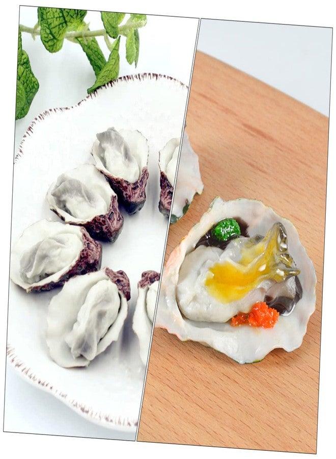 JOINPAYA 8 Pcs Artificial Oyster Props, Realistic Simulation Seafood Models for Restaurant Display and Photography, Lifelike Fake Food Ornaments for Home Kitchen and Party Decoration, PVC Material - Image 5