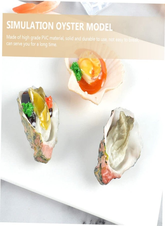 JOINPAYA 8 Pcs Artificial Oyster Props, Realistic Simulation Seafood Models for Restaurant Display and Photography, Lifelike Fake Food Ornaments for Home Kitchen and Party Decoration, PVC Material - Image 3