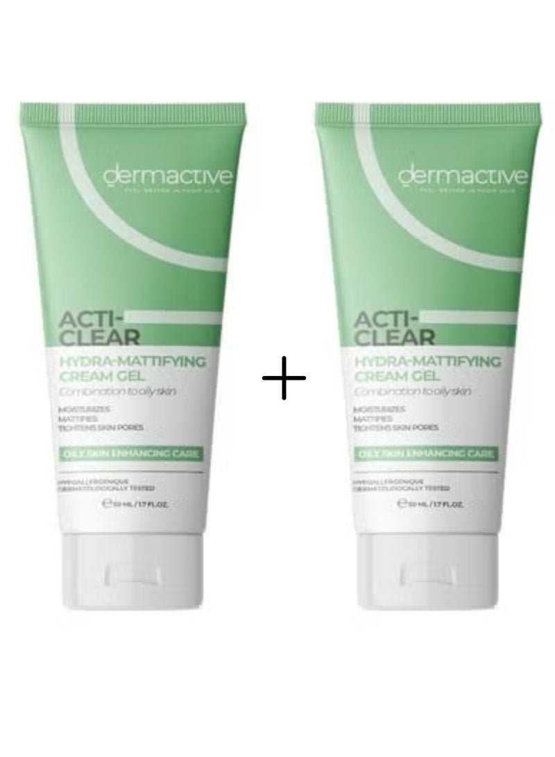 ديرماكتيف اكتي كلير هيدرا جل مرطب وضد اللمعان للبشرة الدهنيه 50 مل 1+1